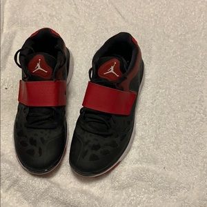 Black and red Jordans